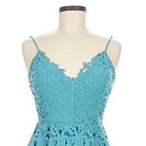Astr Teal Lace Dress